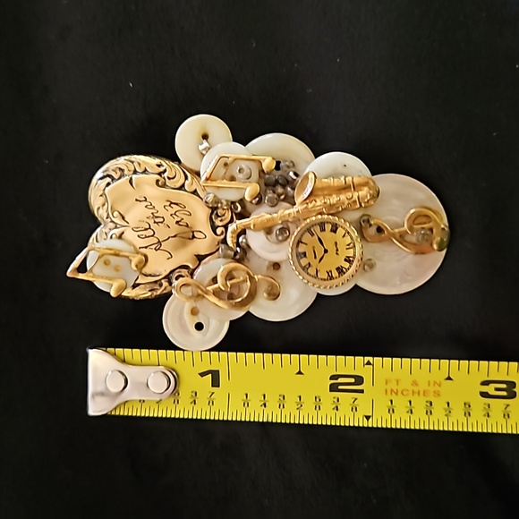Vintage Saxophone Music Brooch Pin Jewelry